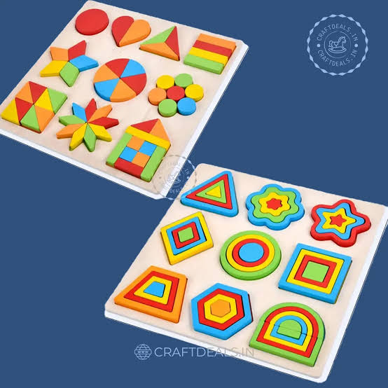 Play 3D Geometric Wooden Puzzle Board